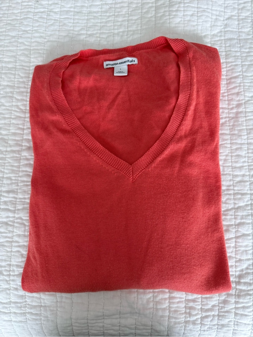 Coral V-Neck Women’s Sweater